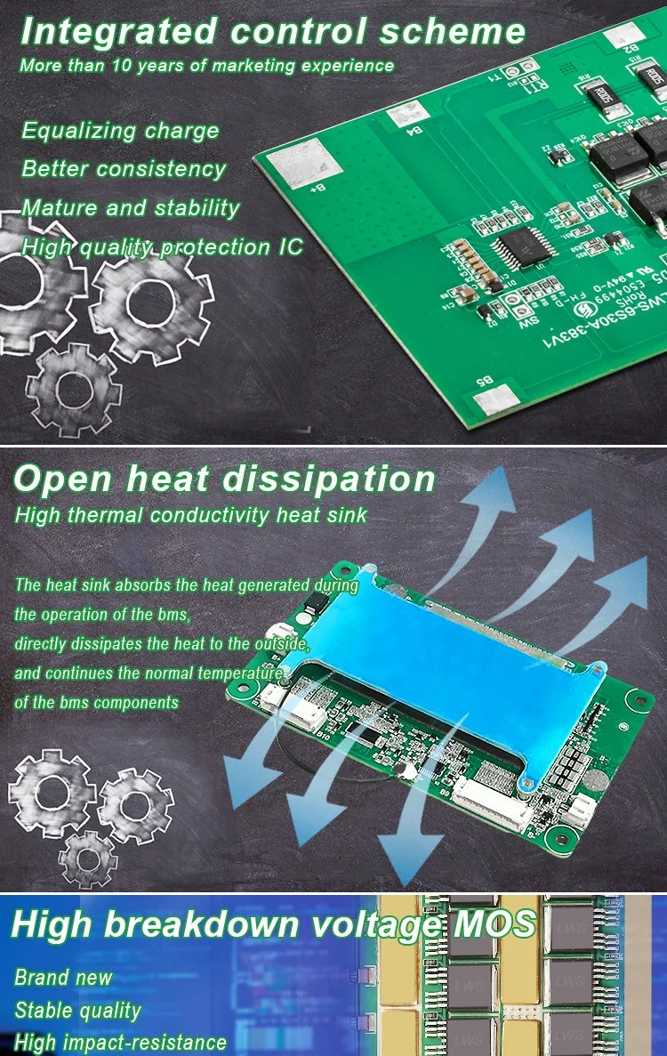 [Sample Customization]Lws Lithium Ion Smart 3s 12V BMS Small Size E Bike Battery Pack 36V 10s Protection Circuit Board 36V 40A BMS